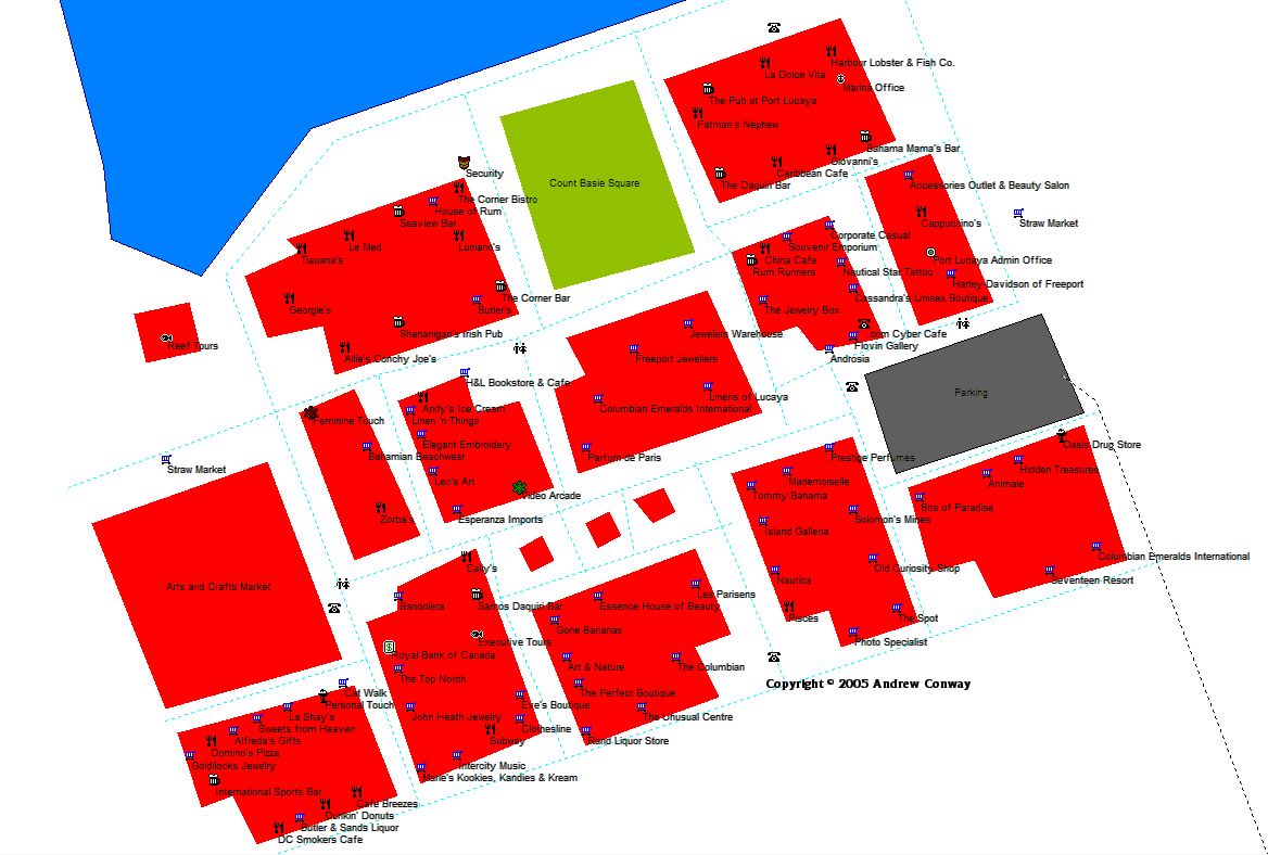  map of Port Lucaya Marketplace Grand Bahama