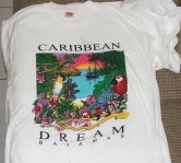 Pirates of the Caribbean autographed Bahamas tee shirt